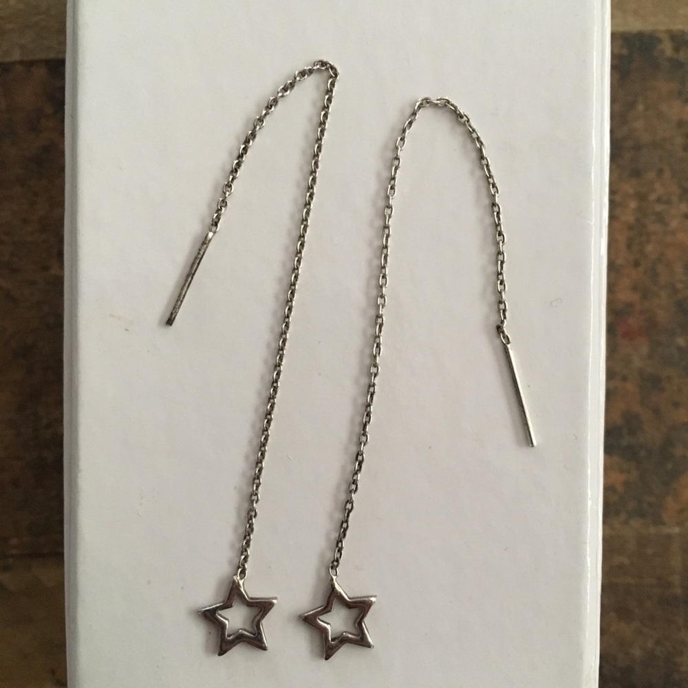 Pull through star earrings